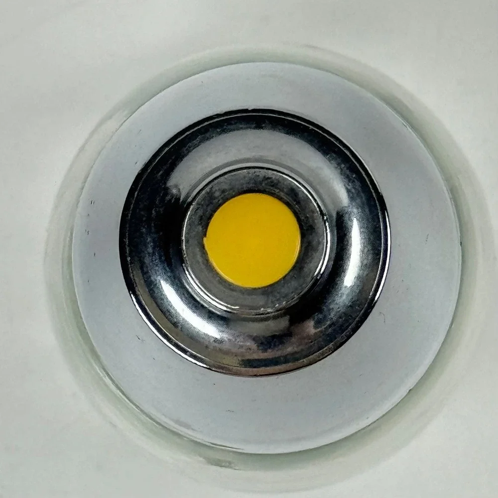 Vintage Gemco Glass Sugar Dispenser Chrome Lid Yellow Button MCM Made in USA